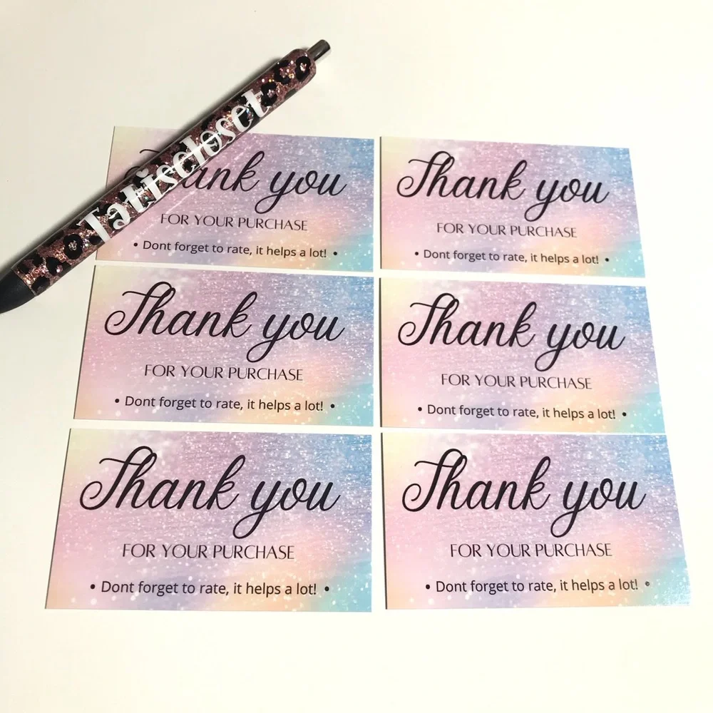 30 thank you for your purchase cards glossy size 3.5x2